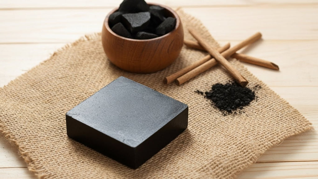 Khaki Leaves – Activated Charcoal Soap | Deep Detox & Oil-Free Clear Skin (100 g)